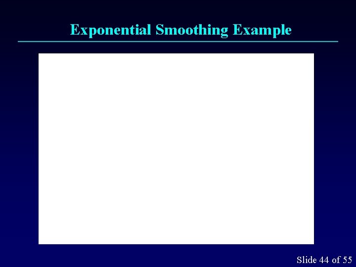 Exponential Smoothing Example Slide 44 of 55 