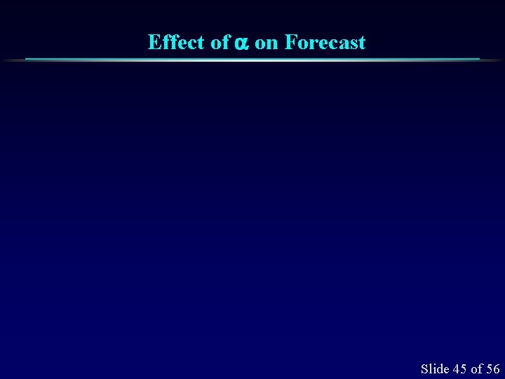 Effect of on Forecast Slide 45 of 56 
