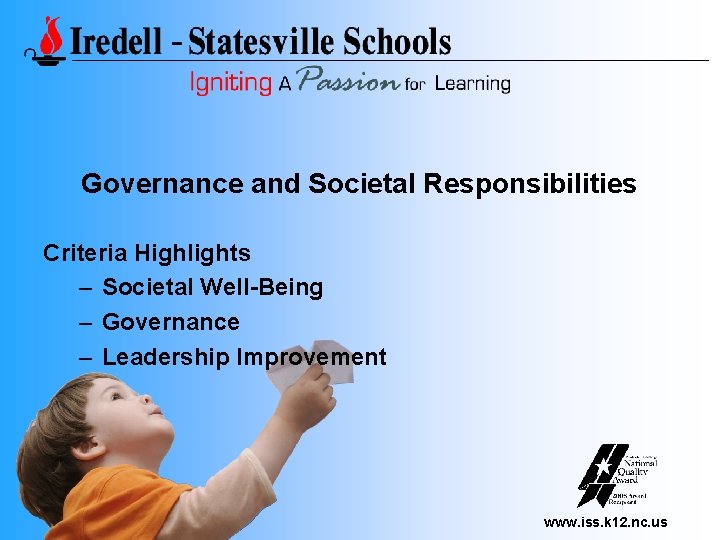Governance and Societal Responsibilities Criteria Highlights – Societal Well-Being – Governance – Leadership Improvement