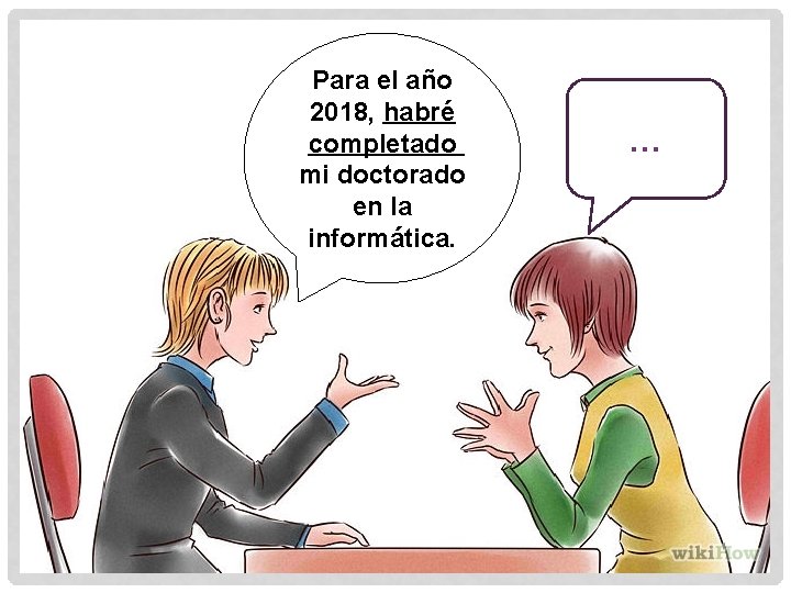 Para el año 2018, habré completado mi doctorado en la informática. … 