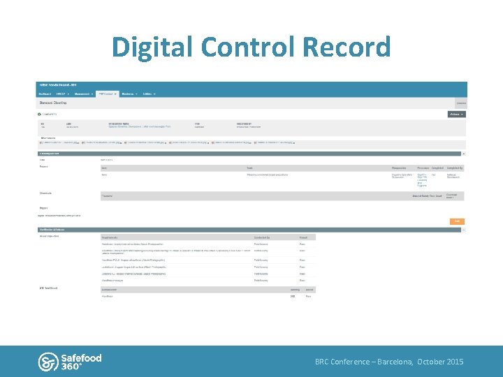 Digital Control Record BRC Conference – Barcelona, October 2015 