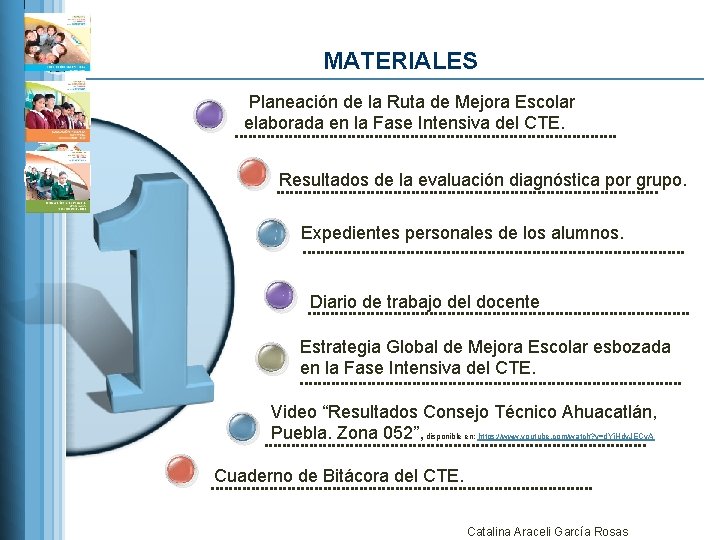 MATERIALES Planeación de la Ruta de Mejora Escolar elaborada en la Fase Intensiva del