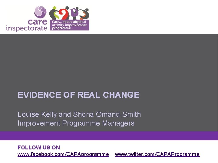 MODEL FOR IMPROVEMENT AND PDSA CYCLES EVIDENCE OF REAL CHANGE Louise Kelly and Shona