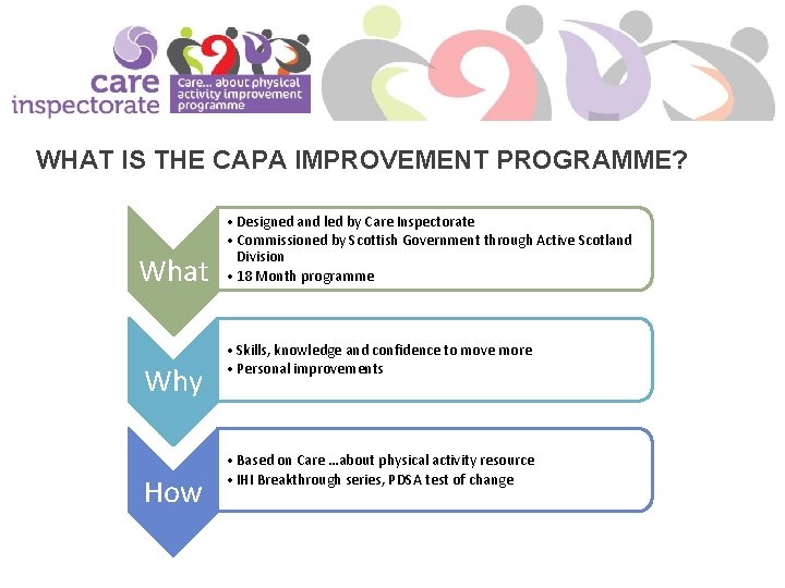 WHAT IS THE CAPA IMPROVEMENT PROGRAMME? What Why How • Designed and led by