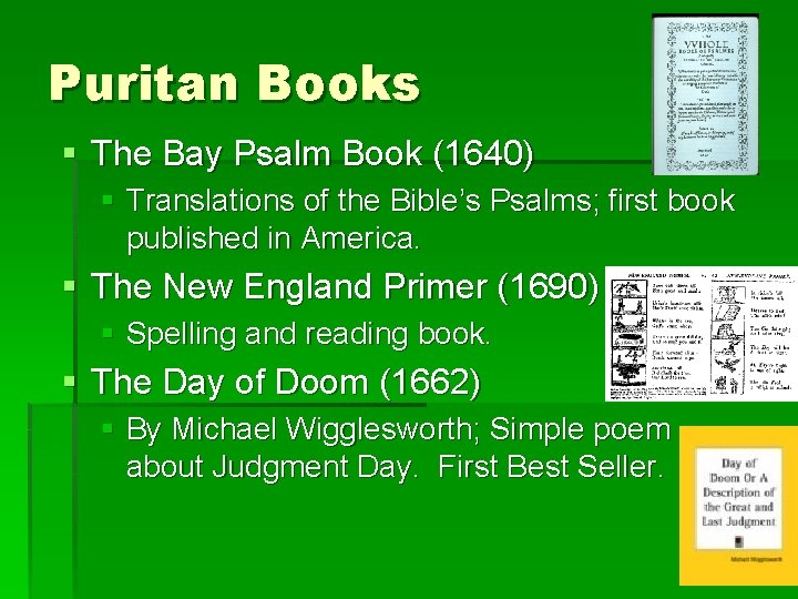 Puritan Books § The Bay Psalm Book (1640) § Translations of the Bible’s Psalms;