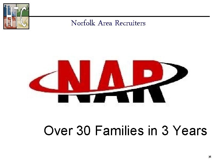 Norfolk Area Recruiters Over 30 Families in 3 Years 36 