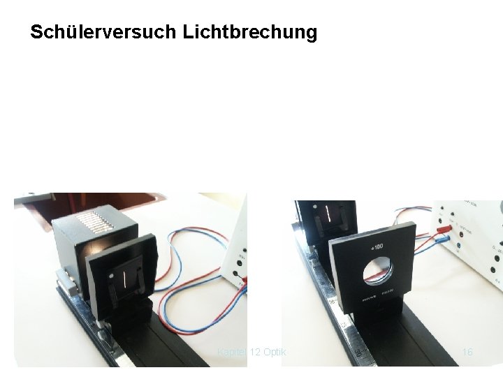 Schülerversuch Lichtbrechung Kapitel 12 Optik 16 