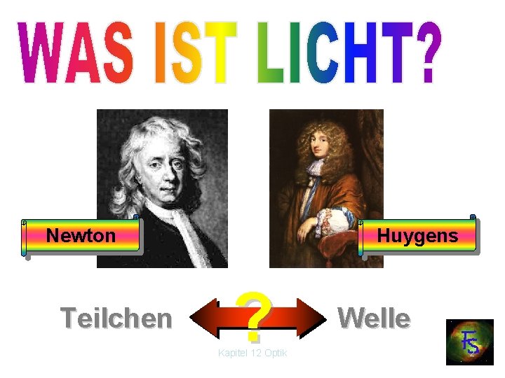 Newton Teilchen Huygens ? Kapitel 12 Optik Welle 2 