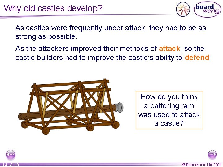 Why did castles develop? As castles were frequently under attack, they had to be