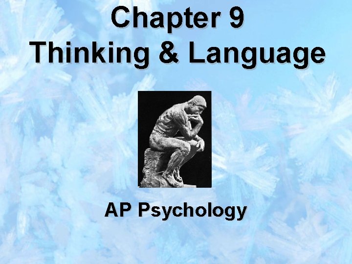 Chapter 9 Thinking & Language AP Psychology 