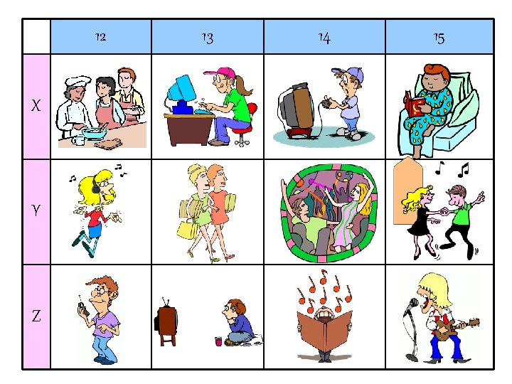 12 X Y Z 13 14 15 