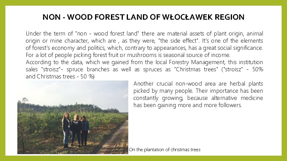 NON - WOOD FOREST LAND OF WŁOCŁAWEK REGION Under the term of "non - NON - WOOD FOREST LAND OF WŁOCŁAWEK REGION Under the term of "non -