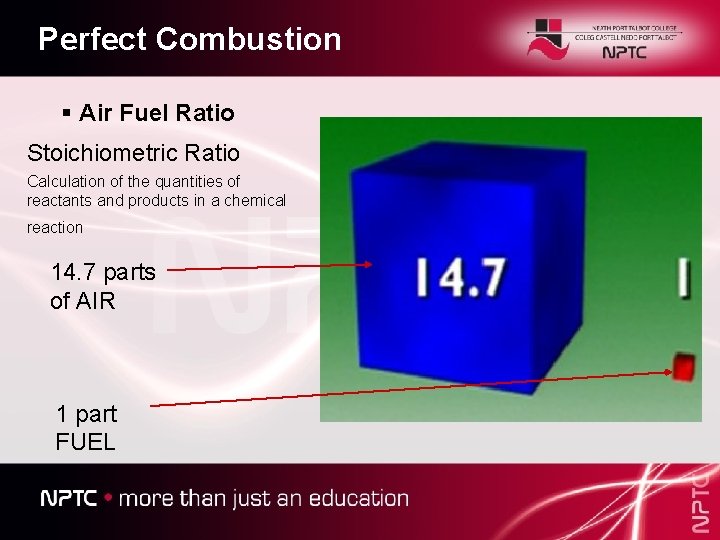 Perfect Combustion § Air Fuel Ratio Stoichiometric Ratio Calculation of the quantities of reactants