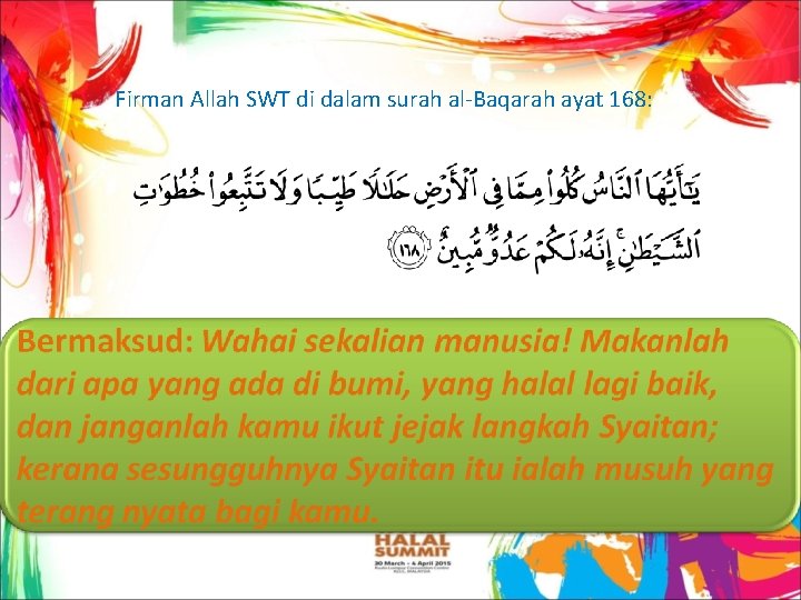 Halal Dalam Kehidupan 3 April 2015 13 Jamadilakhir