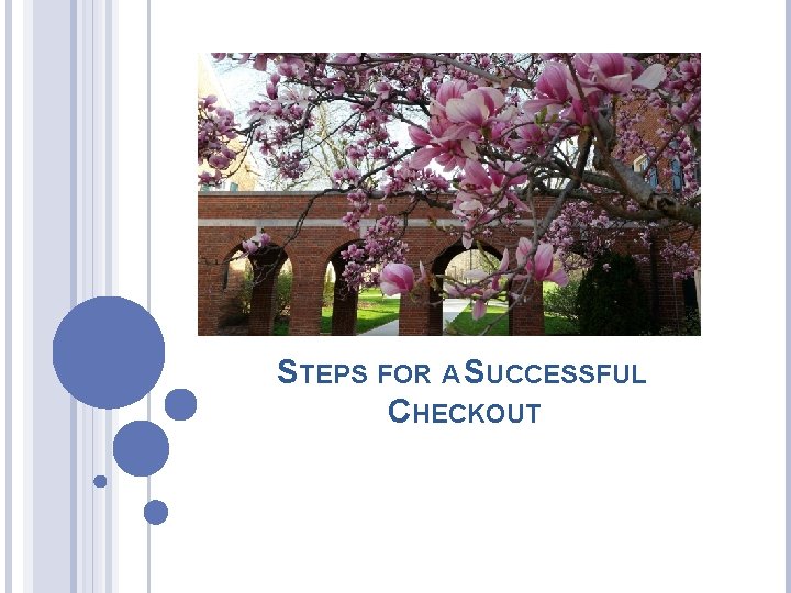 STEPS FOR A SUCCESSFUL CHECKOUT 