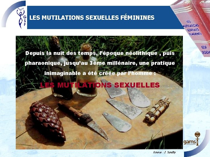 LES MUTILATIONS SEXUELLES FÉMININES Depuis la nuit des temps, l’époque néolithique , puis pharaonique, LES MUTILATIONS SEXUELLES FÉMININES Depuis la nuit des temps, l’époque néolithique , puis pharaonique,