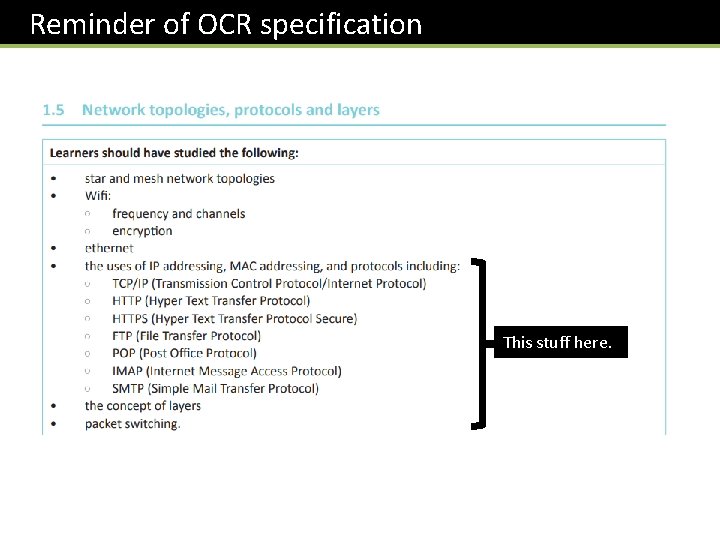  Reminder of OCR specification This stuff here. 