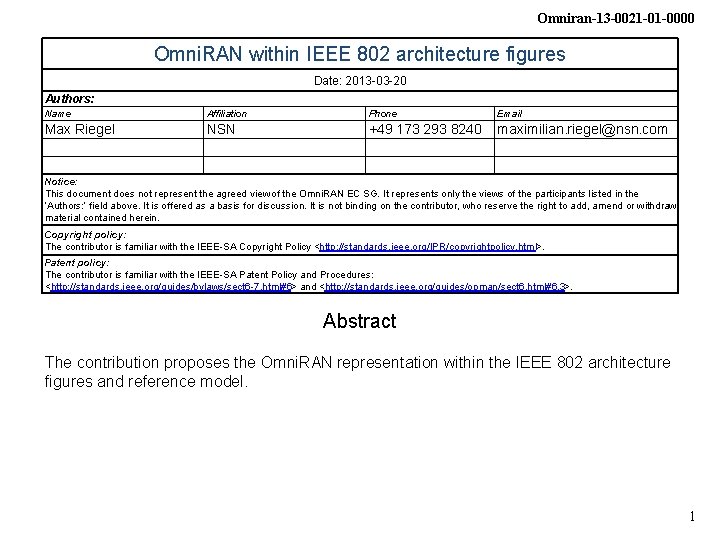 Omniran-13 -0021 -01 -0000 Omni. RAN within IEEE 802 architecture figures Date: 2013 -03
