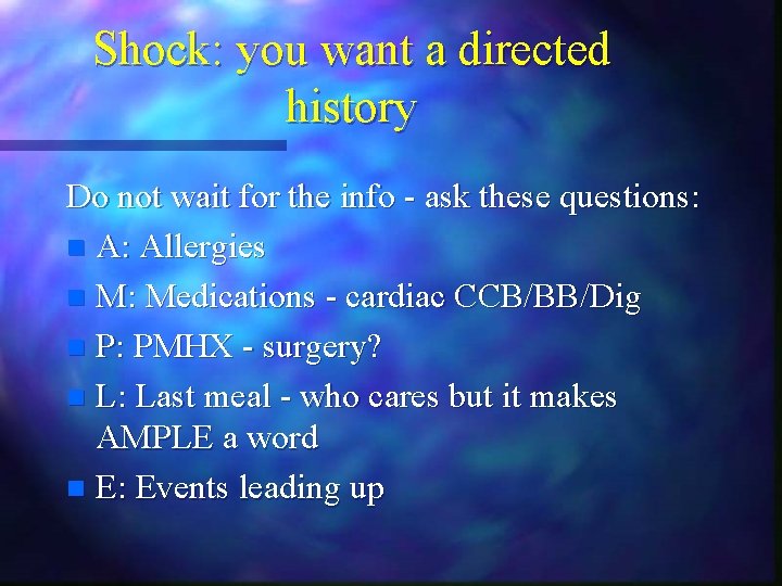 Shock: you want a directed history Do not wait for the info - ask Shock: you want a directed history Do not wait for the info - ask