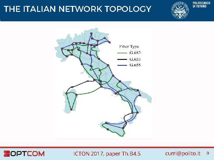 THE ITALIAN NETWORK TOPOLOGY ICTON 2017, paper Th. B 4. 5 curri@polito. it 9