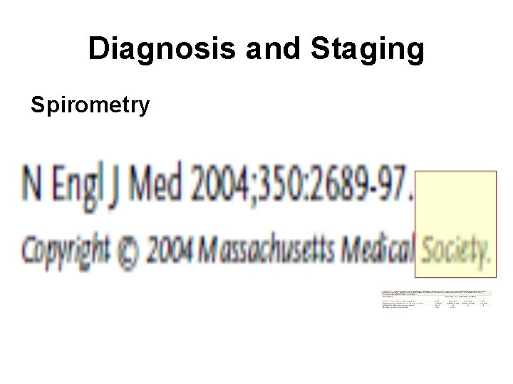 Diagnosis and Staging Spirometry 