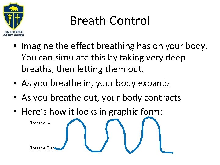Breath Control • Imagine the effect breathing has on your body. You can simulate