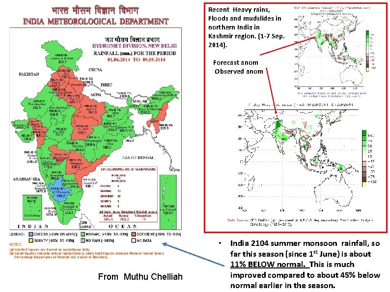 Recent Heavy rains, Floods and mudslides in northern India in Kashmir region. (1 -7