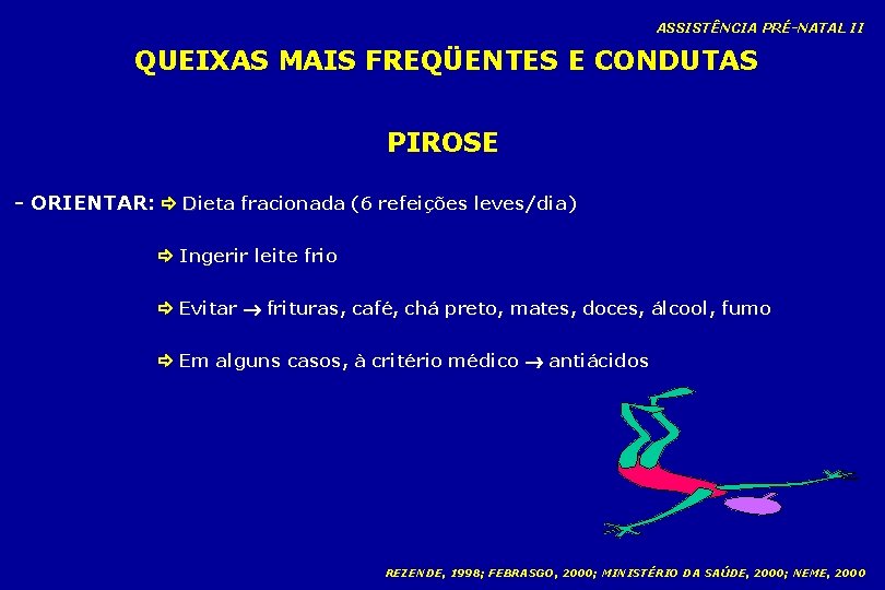 ASSISTÊNCIA PRÉ-NATAL II QUEIXAS MAIS FREQÜENTES E CONDUTAS PIROSE - ORIENTAR: Dieta fracionada (6