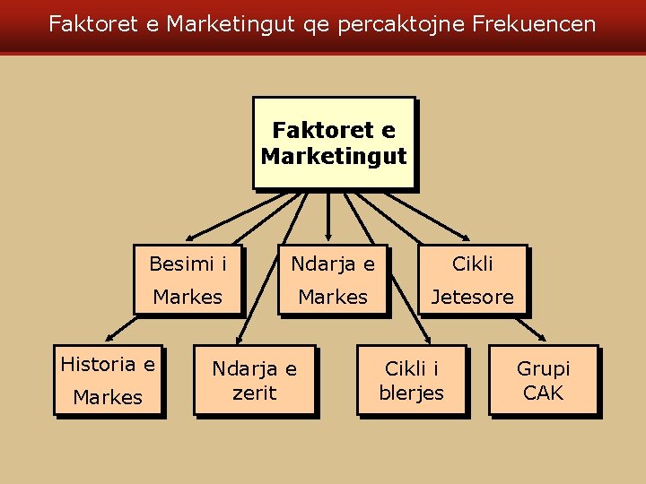 Faktoret e Marketingut qe percaktojne Frekuencen Faktoret e Marketingut Besimi i Ndarja e Cikli