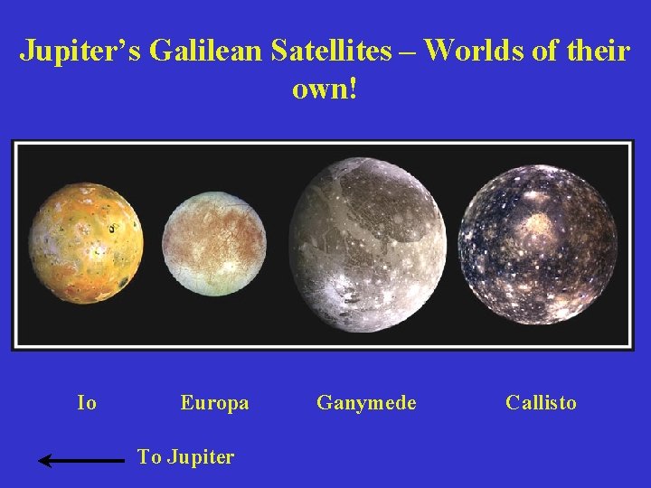Jupiter’s Galilean Satellites – Worlds of their own! Io Europa To Jupiter Ganymede Callisto