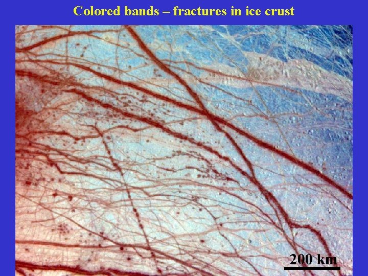 Colored bands – fractures in ice crust 