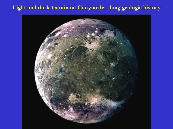 Light and dark terrain on Ganymede – long geologic history 
