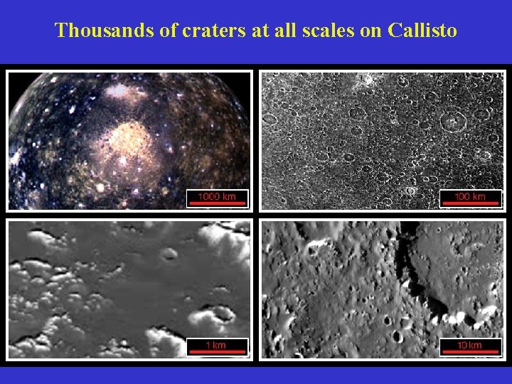 Thousands of craters at all scales on Callisto 