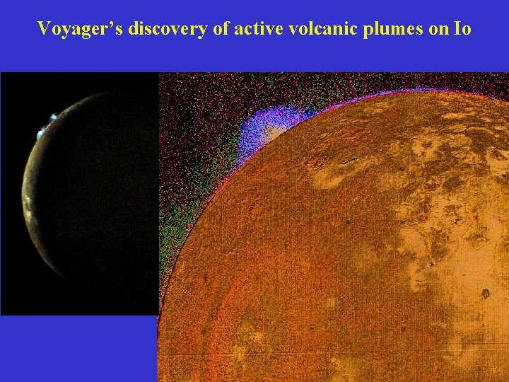 Voyager’s discovery of active volcanic plumes on Io 
