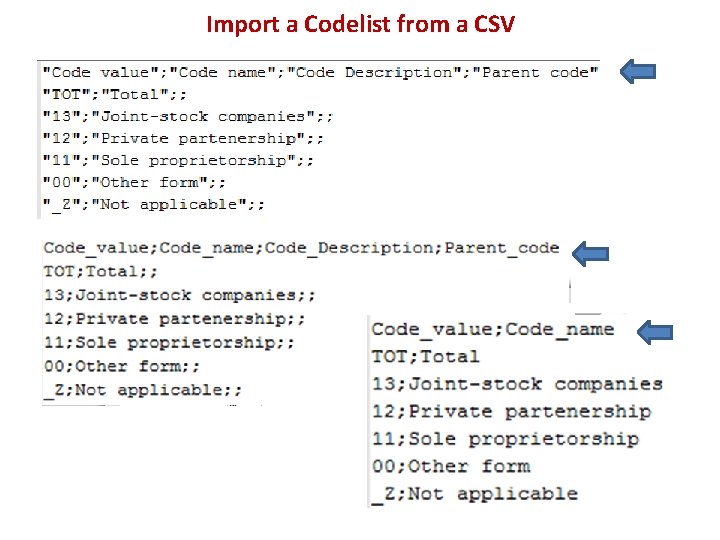 Import a Codelist from a CSV 