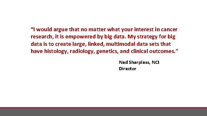 “I would argue that no matter what your interest in cancer research, it is