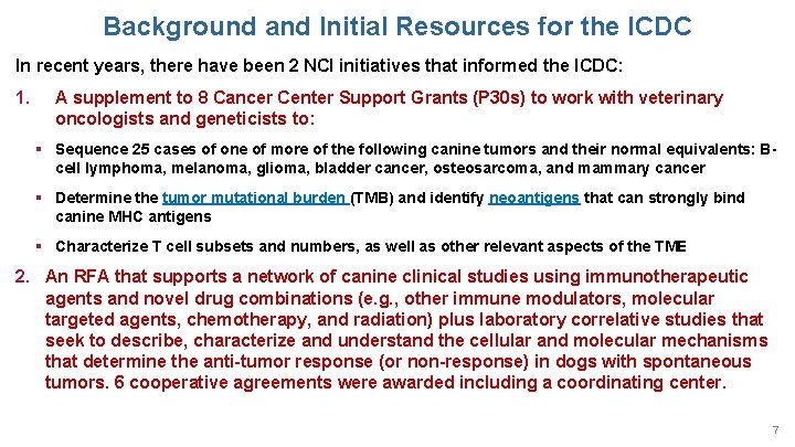 Background and Initial Resources for the ICDC In recent years, there have been 2