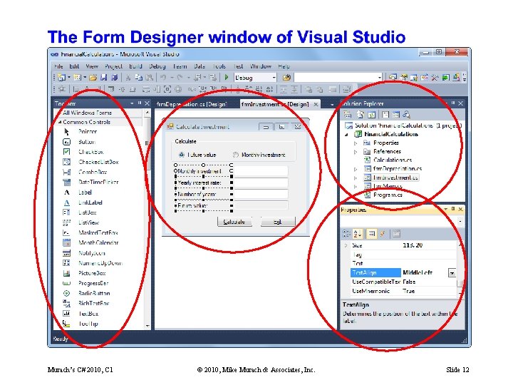 Murach’s C# 2010, C 1 © 2010, Mike Murach & Associates, Inc. Slide 12