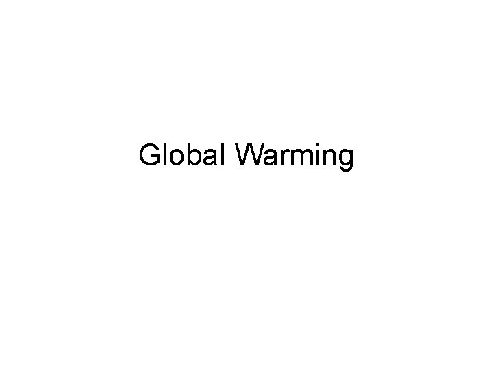 Global Warming 