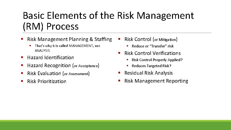 Session 2 Risk Management Principles and Practices Objectives