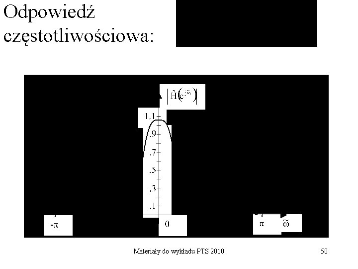 Odpowiedź częstotliwościowa: Materiały do wykładu PTS 2010 50 