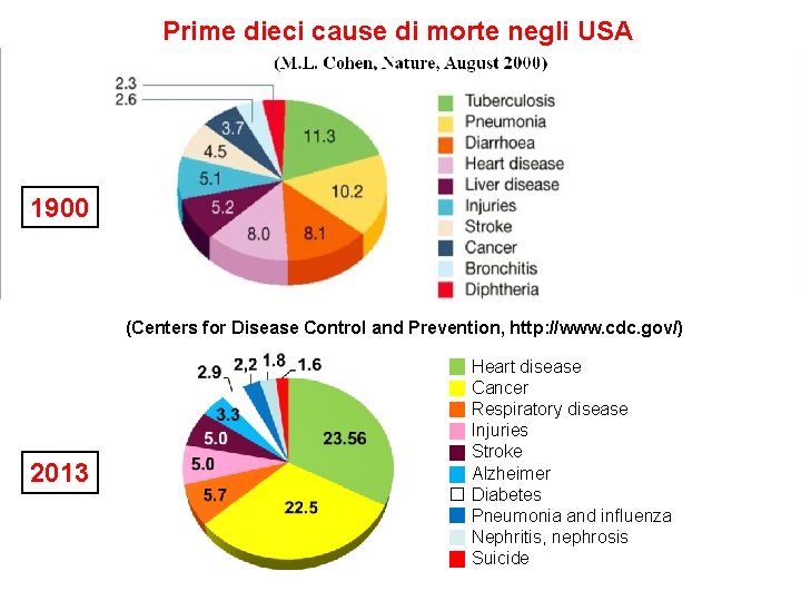 Prime dieci cause di morte negli USA 1900 (Centers for Disease Control and Prevention, Prime dieci cause di morte negli USA 1900 (Centers for Disease Control and Prevention,