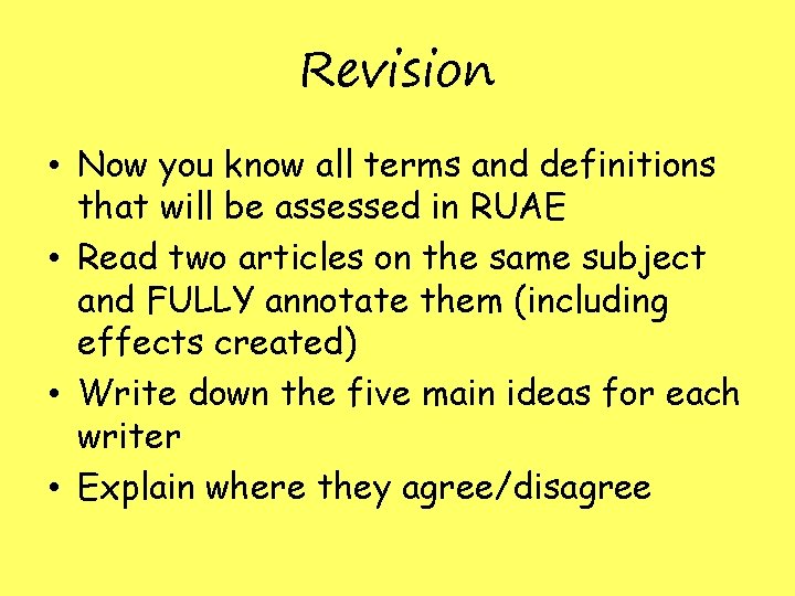 Revision • Now you know all terms and definitions that will be assessed in Revision • Now you know all terms and definitions that will be assessed in