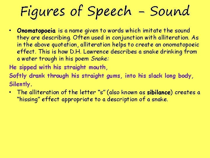 Figures of Speech - Sound • Onomatopoeia is a name given to words which Figures of Speech - Sound • Onomatopoeia is a name given to words which