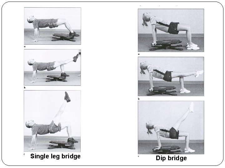 Single leg bridge Dip bridge 