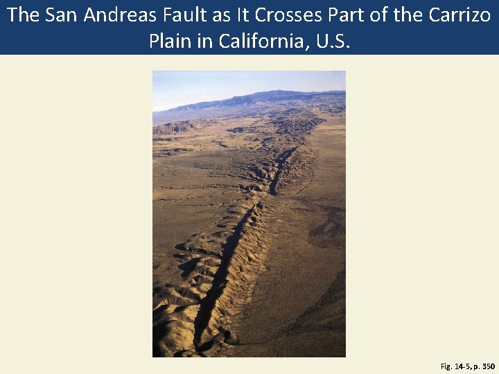 The San Andreas Fault as It Crosses Part of the Carrizo Plain in California,