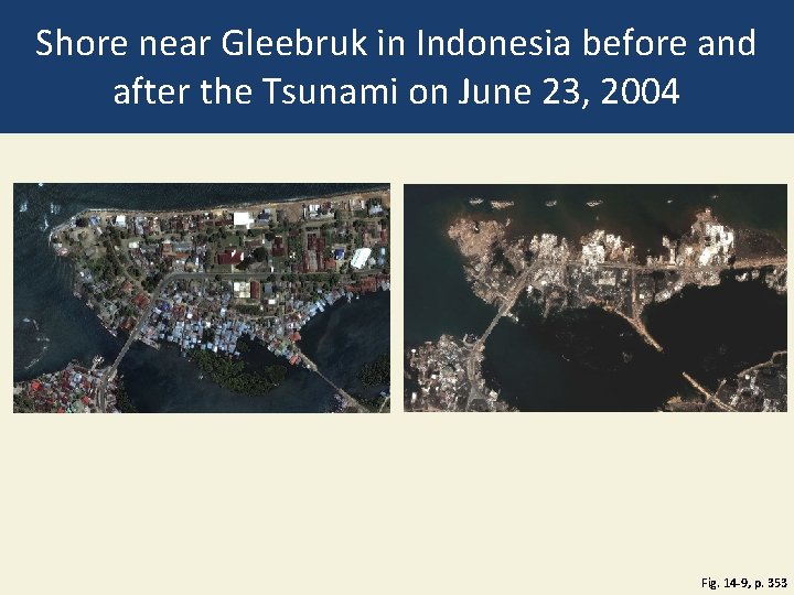 Shore near Gleebruk in Indonesia before and after the Tsunami on June 23, 2004