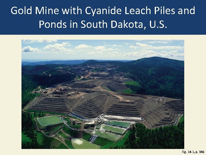 Gold Mine with Cyanide Leach Piles and Ponds in South Dakota, U. S. Fig.