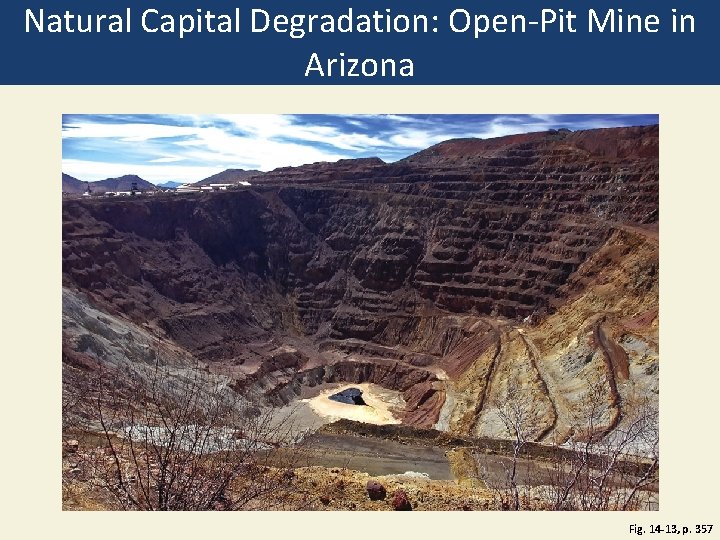 Natural Capital Degradation: Open-Pit Mine in Arizona Fig. 14 -13, p. 357 