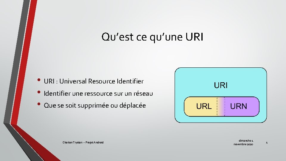 Qu’est ce qu’une URI • URI : Universal Resource Identifier • Identifier une ressource